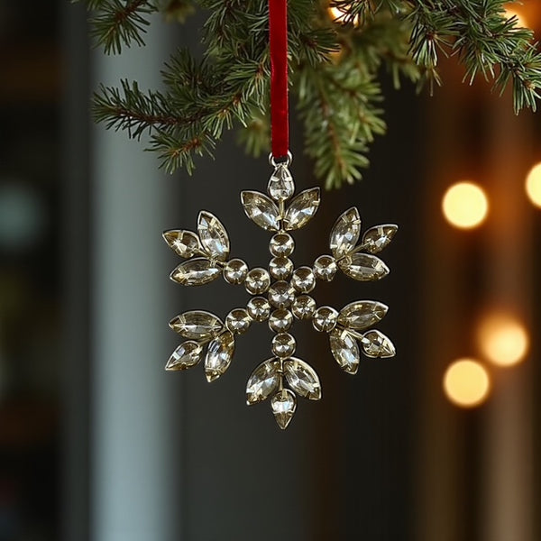 simple glass snowflake hanger