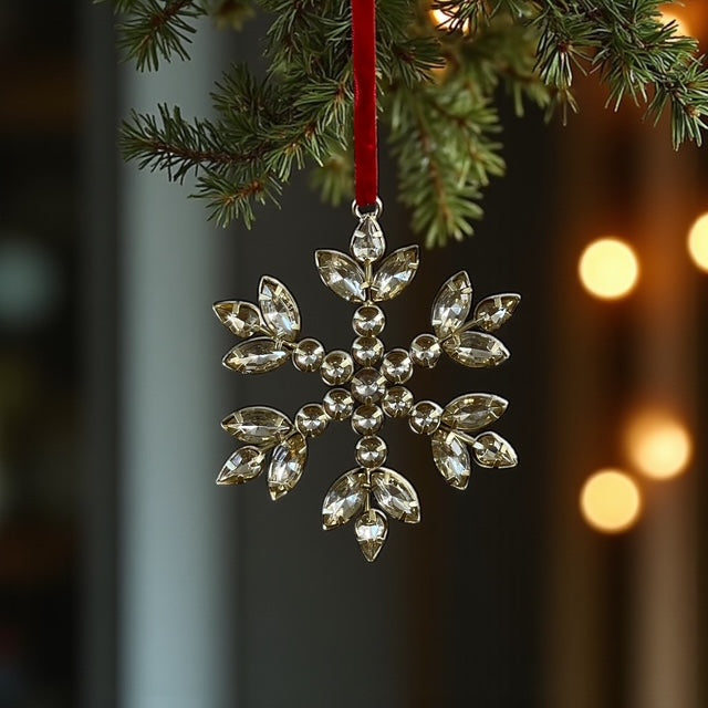 simple glass snowflake hanger