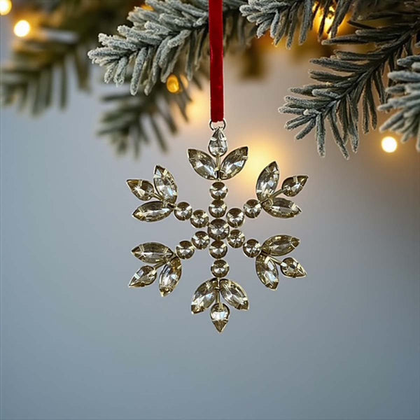 simple glass snowflake hanger