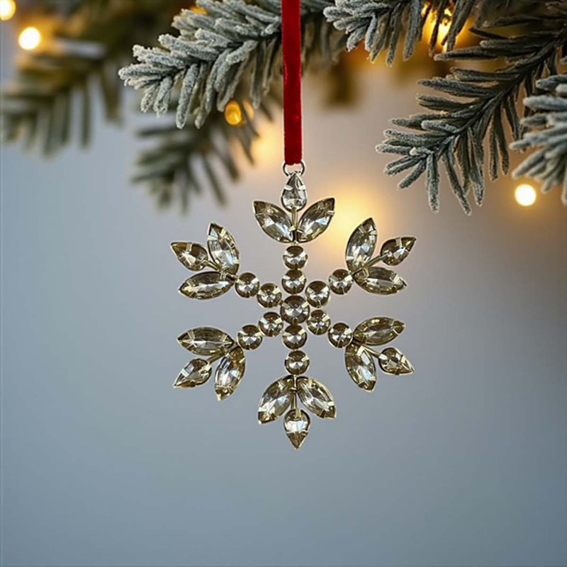 simple glass snowflake hanger