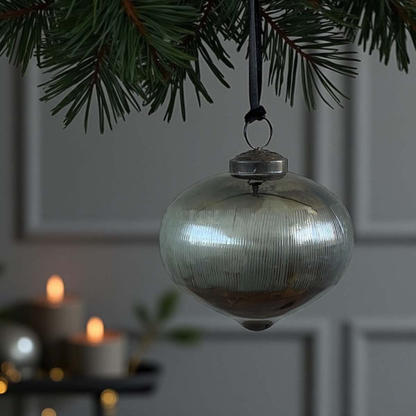 Antique grey  2 tone bauble