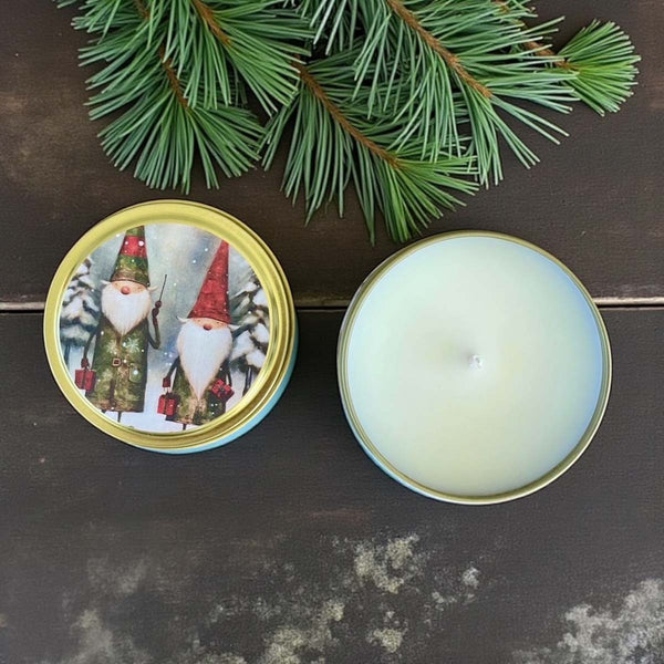 mr & mrs santa scented tin candle
