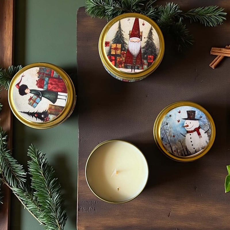 3 nordic friends scented tin candle