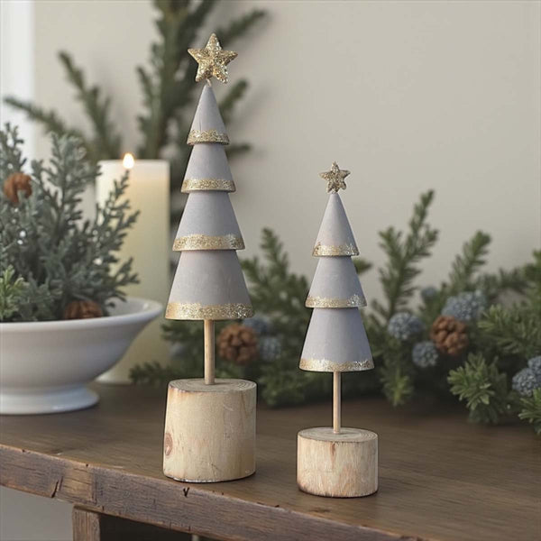 medium grey gold tree on stump