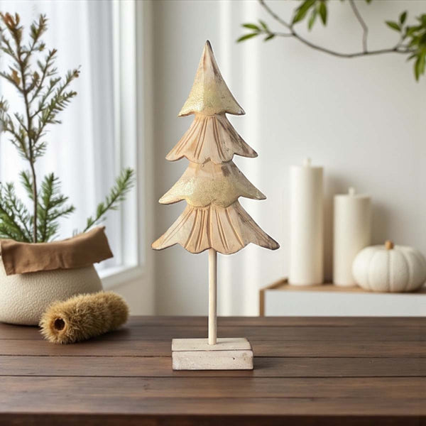wooden gold glitter tree
