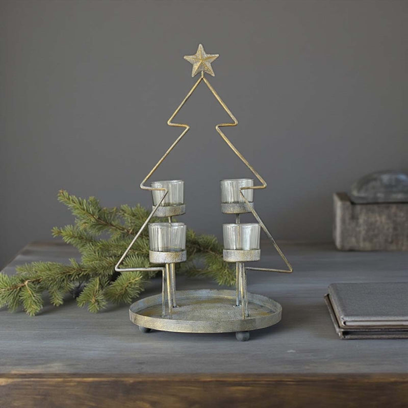 xmas tree tealight holder lrg
