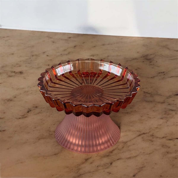 Candle Holder - rose/amber