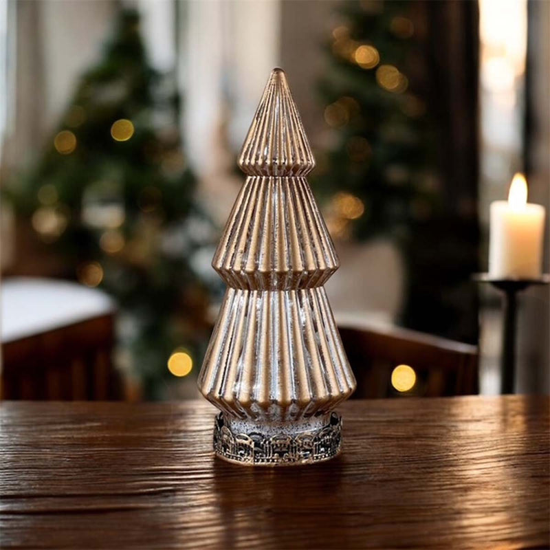 Champagne small light up glass tree