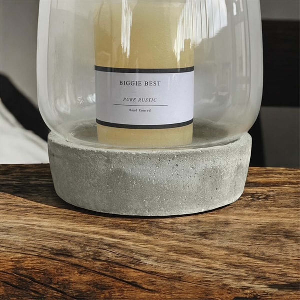 Cement Base Candle Holder/Hurricane
