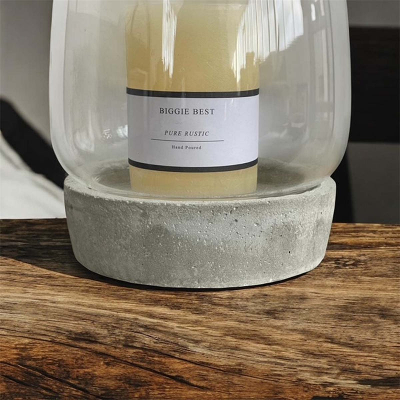 Cement Base Candle Holder/Hurricane