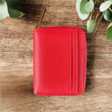 Small faux leather purse - cherry