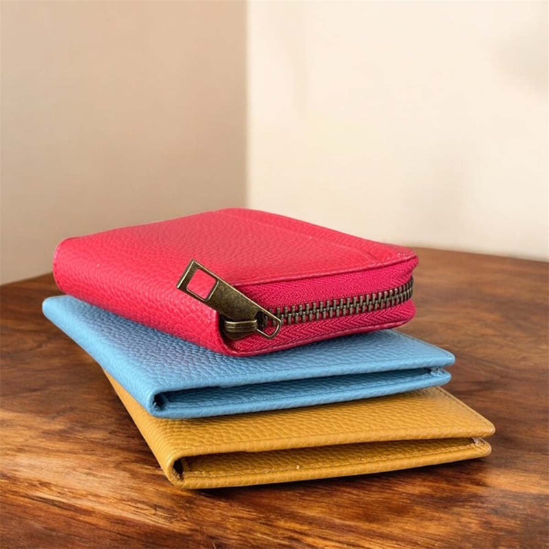 Small faux leather purse - cherry