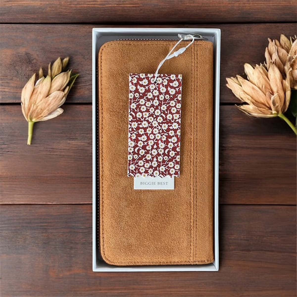 Large faux leather purse/wallet - suede