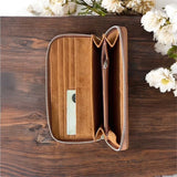 Large faux leather purse/wallet - suede