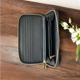 Large faux leather purse/wallet - black