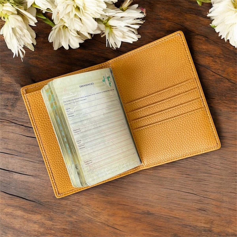 PASSPORT HOLDER MUSTARD