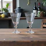 Circle leaf goblet glass - set of 2