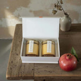 Pomegranate boxed candle duo