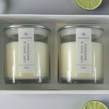 Lime boxed candle duo