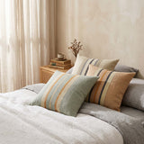 Loire Stripe Linen Cushion - Nude