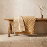 sarah kantha bedspread ochre