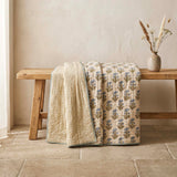 taiko kantha bedspread blue