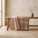 lana kantha bedspread aubergine