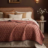 riri kantha bedspread rouge