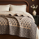 peta kantha bedspread dk blue