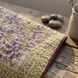 lana kantha bedspread aubergine