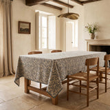 blue floral tablecloth
