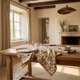 ochre floral tablecloth