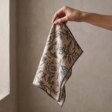 blue floral napkin