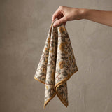 ochre floral napkin