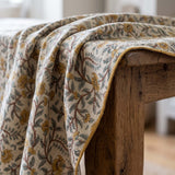 ochre floral tablecloth