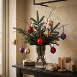 Lrg grn/pnk stripy bauble