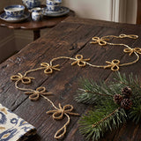 Glass bow garland - gold