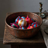 Lrg wht/yel stripy bauble