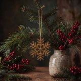 GLASS SNOWFLAKE HANGER - GOLD