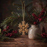 GLASS SNOWFLAKE HANGER - GOLD