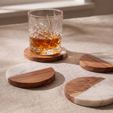 wood/marble coaster set