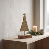 gold ribbed standing xmas tree