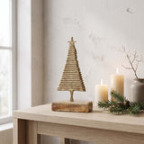 gold ribbed standing xmas tree