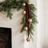gold bell hanger  / red ribbon
