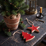 red wooden star hanger