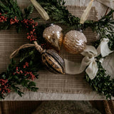 ochre frosted bauble tear drop