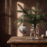grey small frosted bauble