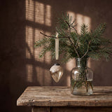 ochre frosted bauble tear drop