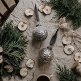 grey small frosted bauble
