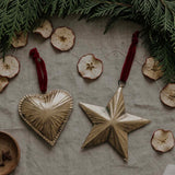large  gold star hanger /red ribbon